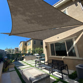 SUNLAX Sun Shade Sail 12' x 12' x 17' brown triangular design front view
