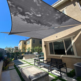 SUNLAX Sun Shade Sail 12' x 12' x 17' Dark Grey front view