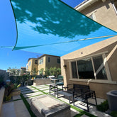 SUNLAX Sun Shade Sail 12' x 12' x 17' turquoise blue front view
