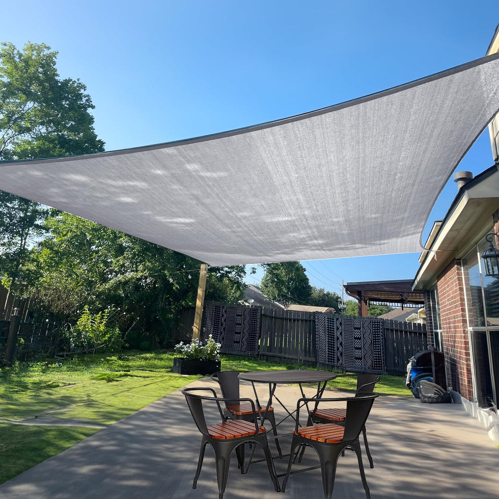 SUNLAX Sun Shade Sail 8' x 12' silver grey front view