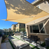 SUNLAX Sun Shade Sail 8' x 8' x 8' sand triangle canopy front view