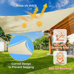 SUNLAX Sun Shade Sail in outdoor garden setting