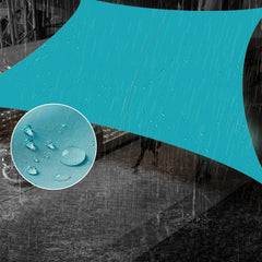 SUNNY GUARD 8' x 10' waterproof shade sail in turquoise blue