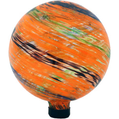 Sunnydaze 10-inch Glass Gazing Ball in Sunset Sky, front view