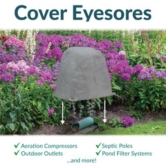 Sunnydaze 11-inch faux landscape rock cover top view, gray
