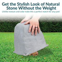 Sunnydaze 11-inch faux landscape rock cover with stakes included