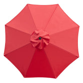 Sunnyglade 9ft red patio umbrella replacement canopy front view