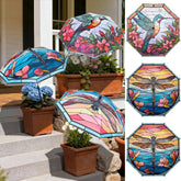 Sunnymove Plant Umbrella teal pink view from the side
