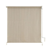 sunoff Outdoor Roller Shades front view with sesame fabric