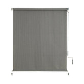 sunoff Outdoor Roller Shades grey fabric front view