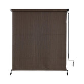 sunoff Patio Roller Shades front view mocha color