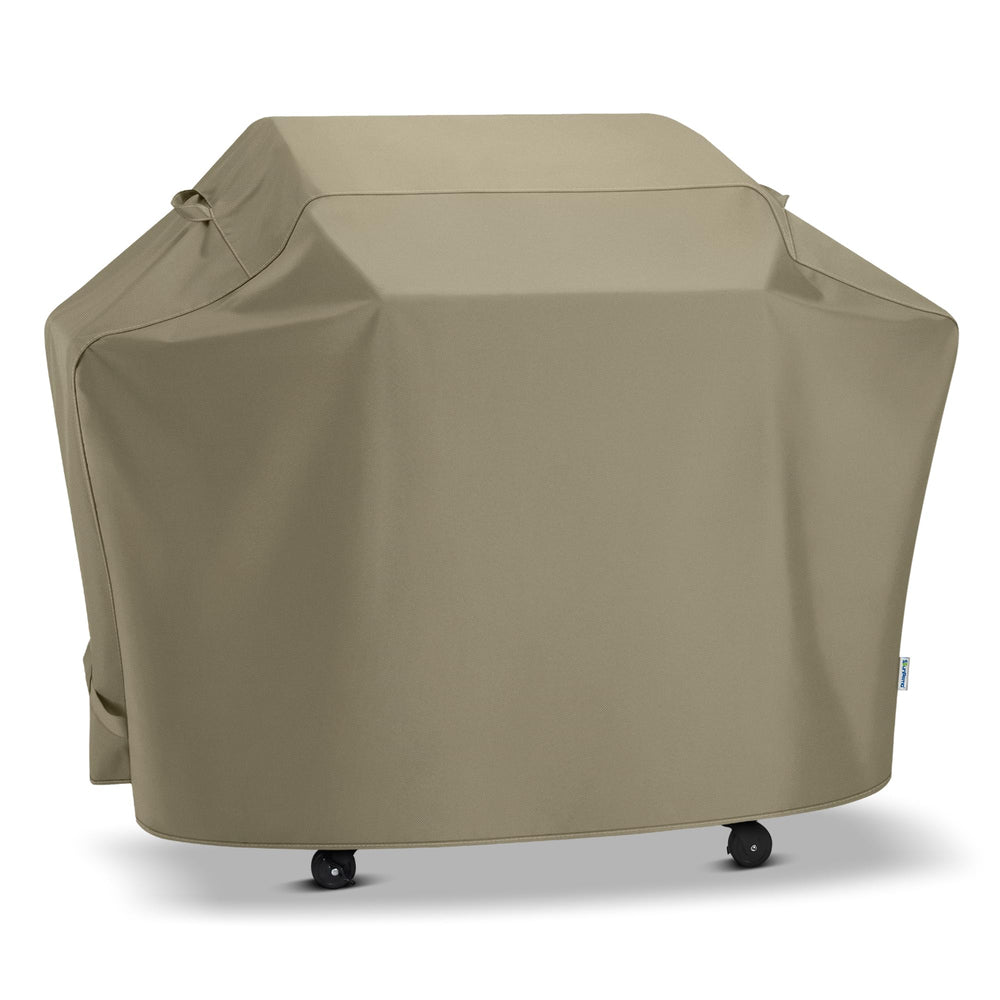 SunPatio 65 Inch Grill Cover front view in taupe