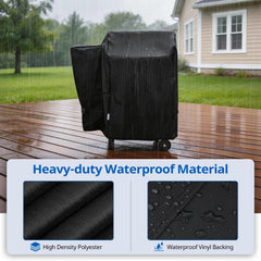 SunPatio grill cover showing adjustable straps