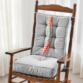 SUNROX Memory Foam Rocking Chair Cushion Set, Heather Grey front view