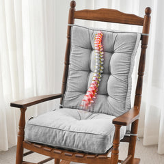 SUNROX Memory Foam Rocking Chair Cushion Set, Heather Grey front view