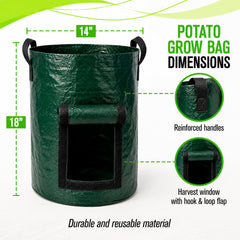 SunVara 10 Gallon Potato Grow Bags folded for compact storage