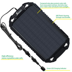 Sunway Solar Charger with battery clamp and cigarette lighter plug