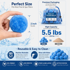 Sunwinx pool filter balls blue in pool setting