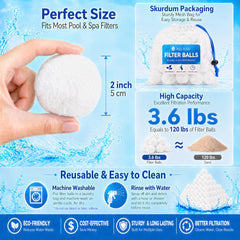 Sunwinx Pool Filter Balls inside a pool filter tank