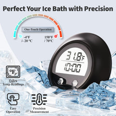 Suoimk Ice Bath Thermometer timer settings close-up