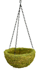 SuperMoss MossWeave Hanging Basket front view, Fresh Green, 12.5 inch