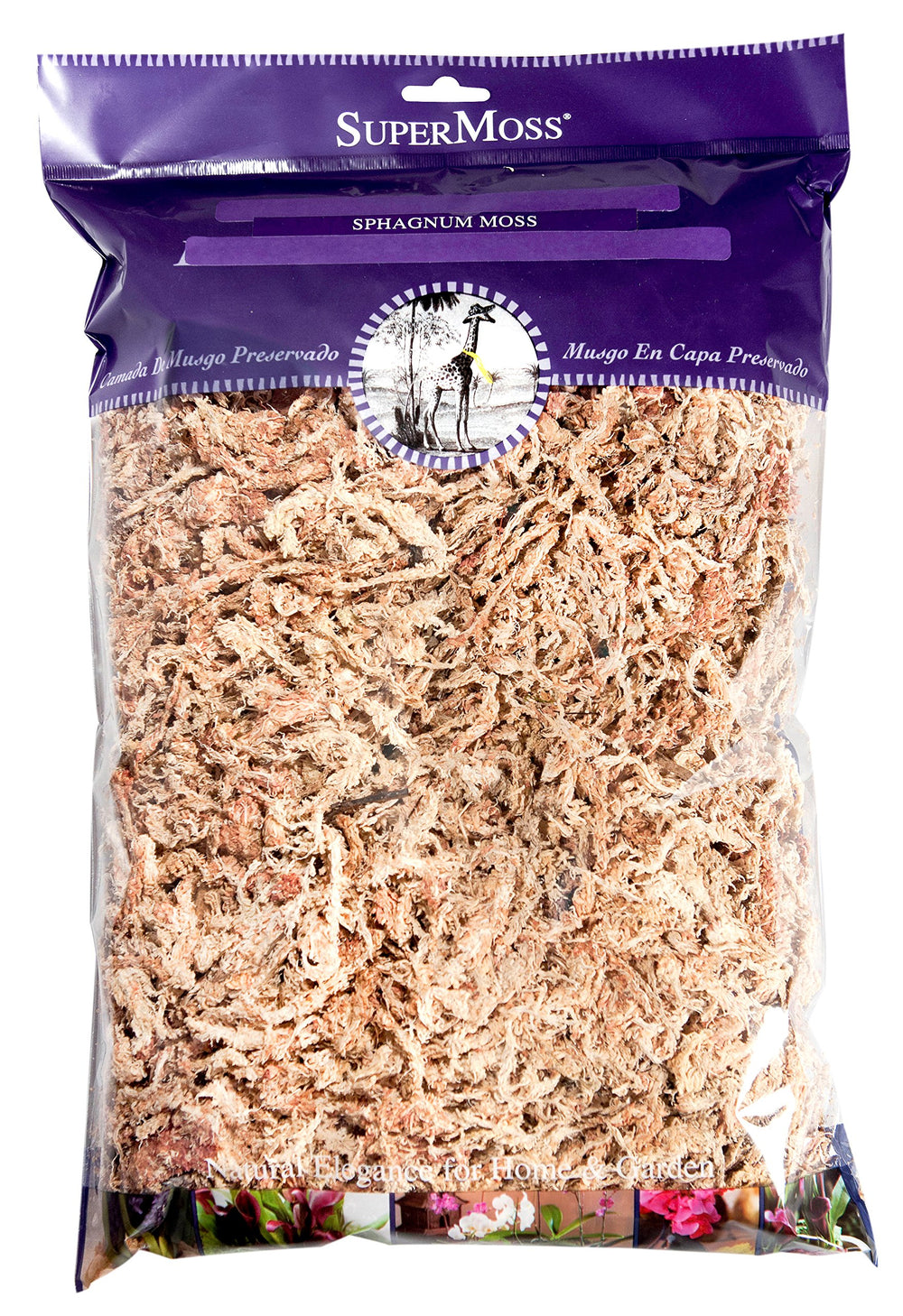 SuperMoss Orchid Sphagnum Moss 8oz natural white packaging front view