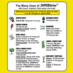 SUPERthrive plant food label close-up