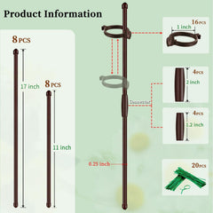 SupKing 11 inch plant stake with connector