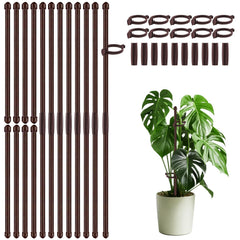 SupKing 20Pcs Plant Support Stakes 17 inch brown colour front view