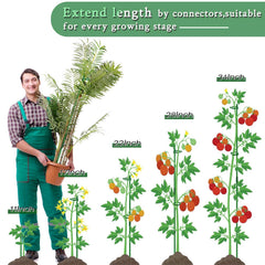 SupKing adjustable plant stakes set with connectors