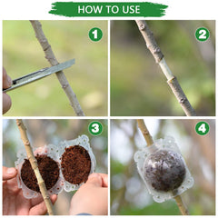SupKing air layering pods in use on a plant branch
