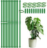 SupKing Plant Support Stakes 17 inch with clips in green