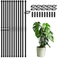 SupKing Plant Support Stakes 30Pcs 17 inch black stakes with clips