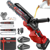 Supstable Mini Chainsaw 8 inch red model front view