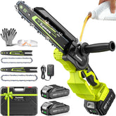 Supstable Mini Chainsaw front view with 8-inch guide bar