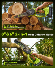 Supstable Mini Chainsaw with 6-inch guide bar attached