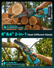 Supstable Mini Chainsaw with 6-inch guide bar side view