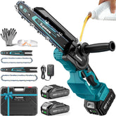 Supstable Mini Chainsaw with 8-inch guide bar front view