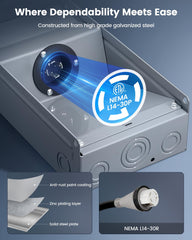 SURAIELEC Generator Power Inlet Box with gray finish