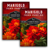 SURVIVAL GARDEN SEEDS French Marigold Seeds pack front view