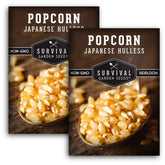 SURVIVAL GARDEN SEEDS Japanese Hulless Popcorn Seeds packaging front view