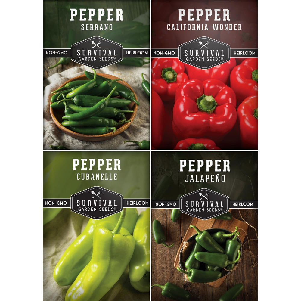 SURVIVAL GARDEN SEEDS Pepper Seeds Collection front view