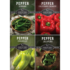 SURVIVAL GARDEN SEEDS Pepper Seeds Collection front view