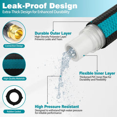 Svansea 100FT Garden Hose with 10-pattern nozzle close-up
