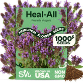 SVI Heal All Seeds packet front view with purple flowers