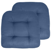 Sweet Home Collection Patio Chair Pad front view in blue