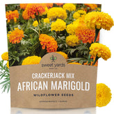 SWEET YARDS African Marigold Seeds Mix 1 ounce packet front view