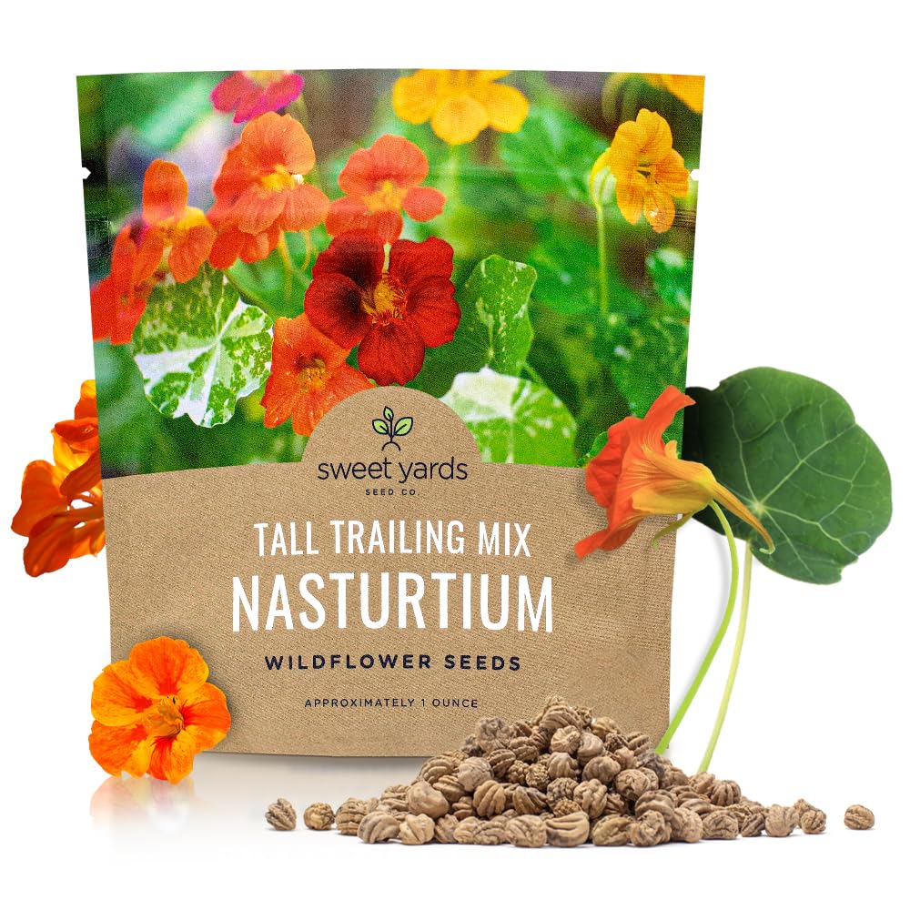 SWEET YARDS Nasturtium Seeds Mixed Colours packet front view