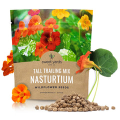 SWEET YARDS Nasturtium Seeds Mixed Colours packet front view