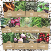 SWEET YARDS Organic Seed Variety Pack front view with 13 individual packets